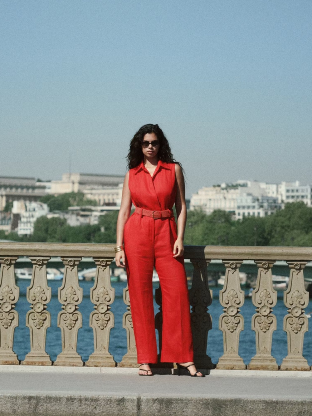 Mango LINEN SHIRT JUMPSUIT WITH BELT - Picture 5 of 9